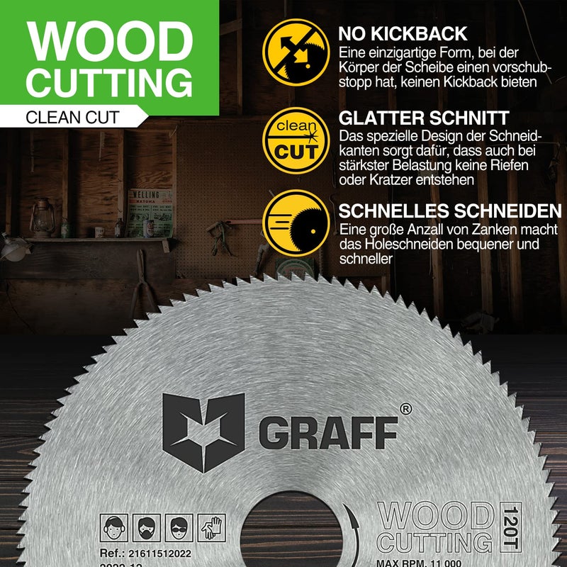GRAFF 4-1/2 Inch Circular Saw Blade for Wood, Plywood, Laminate, Drywall, Plastic – 120T Wood Cutting Circular Saw Blade with 7/8 Inch Arbor from - Image 4